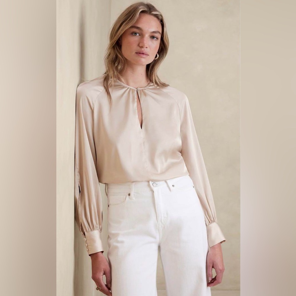 Banana Republic Cream Satin Blouse